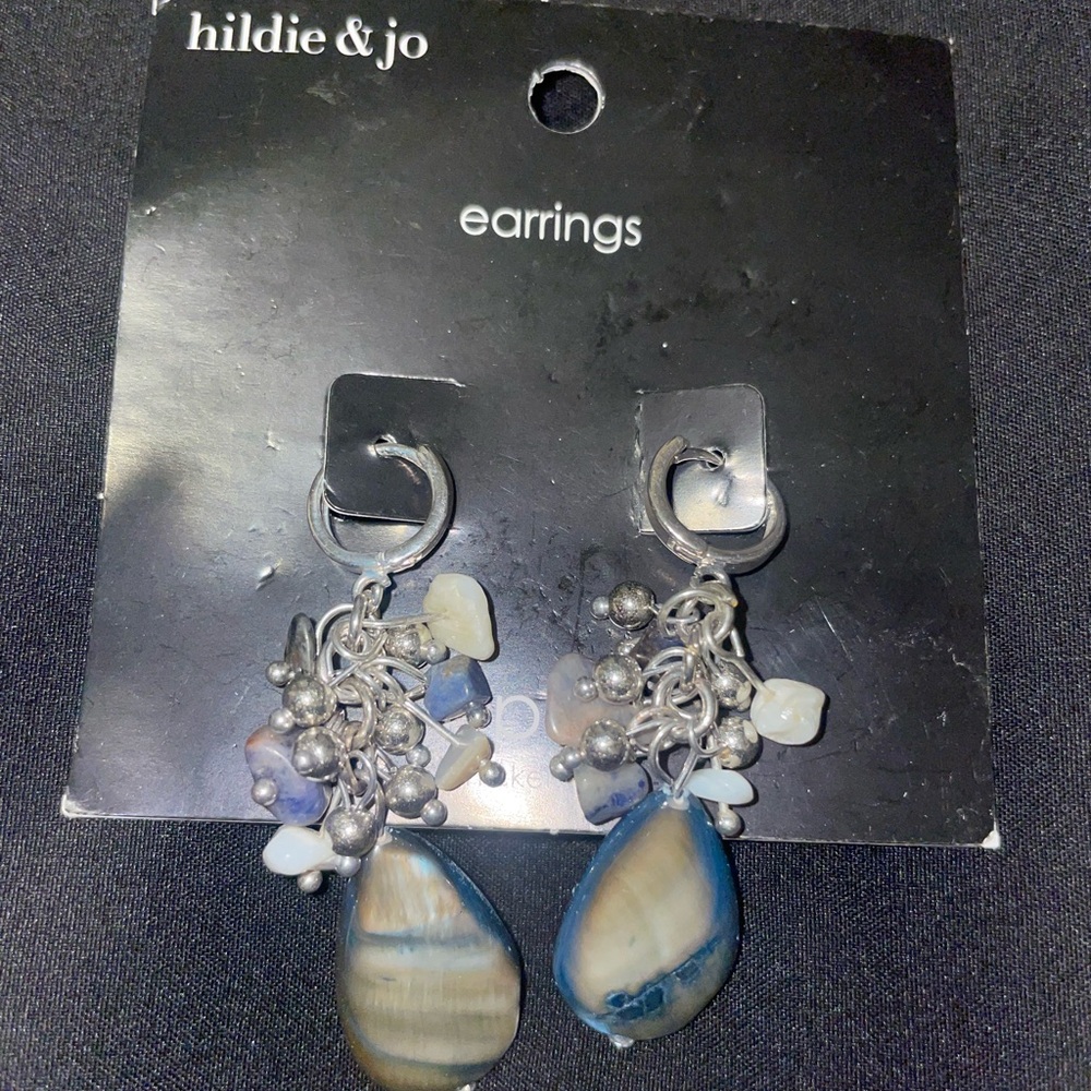 Silver and Blue Dangle Earrings
